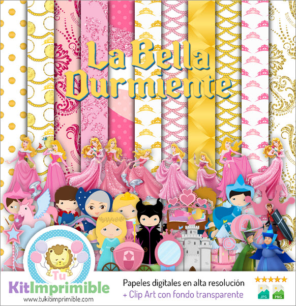 Sleeping Beauty Digital Paper M1 - Patterns, Characters and Accessories