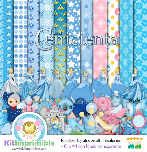 Cinderella Digital Paper M2 - Patterns, Characters and Accessories