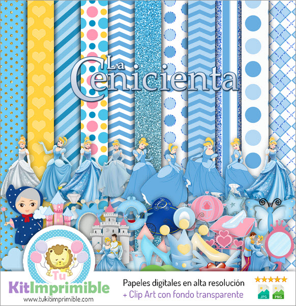 Cinderella Digital Paper M3 - Patterns, Characters and Accessories