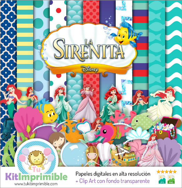 Carta digitale La Sirenetta Ariel M7 - Cartamodelli, personaggi e accessori