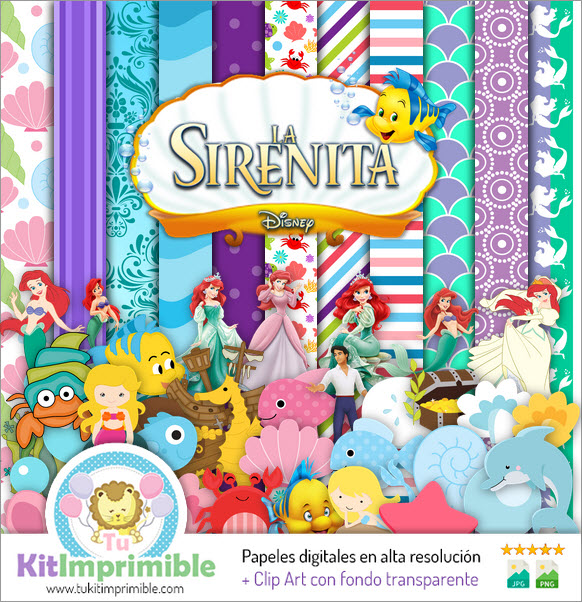 Carta digitale La Sirenetta Ariel M10 - Cartamodelli, personaggi e accessori