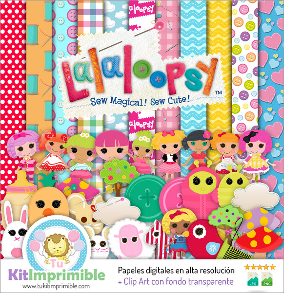 Lalaloopsy Digital Paper M1 - Patterns, Characters and Accessories