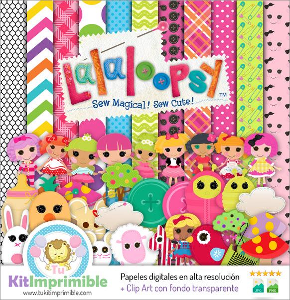 Lalaloopsy Digital Paper M3 - Patterns, Characters and Accessories