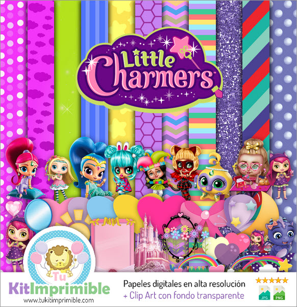 Цифровая бумага Little Charmers M2 - Выкройки, персонажи и аксессуары