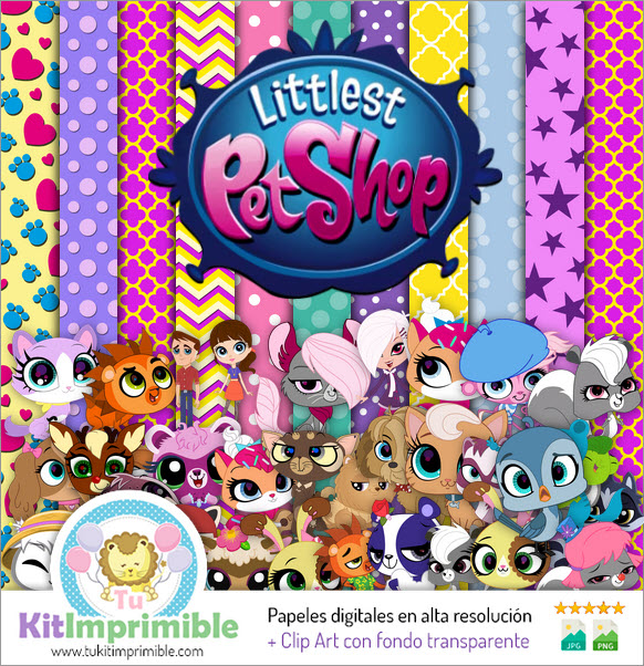 Littlest Pet Shop Digital Paper M2 - Patrons, personnages et accessoires