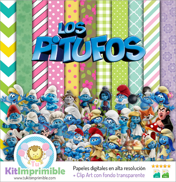 Digital Paper The Smurfs M1 - Patterns, Characters and Accessories