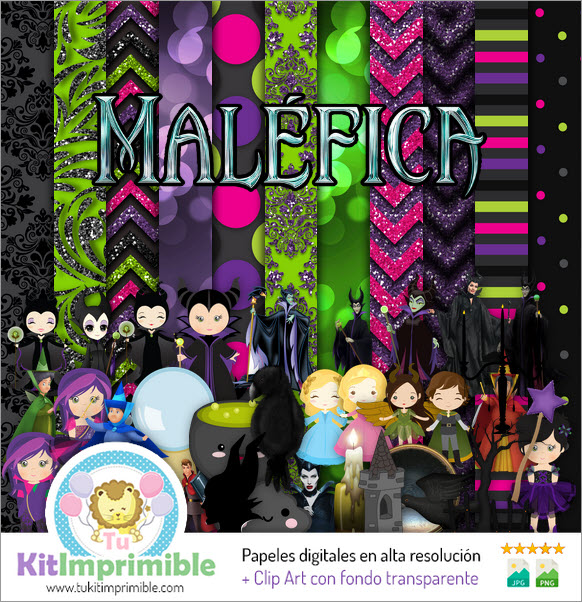 Цифровая бумага Maleficent M2 - Выкройки, персонажи и аксессуары