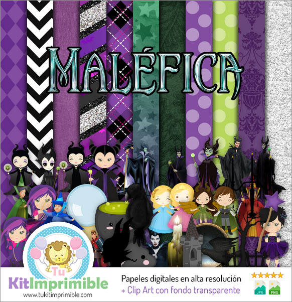 Цифровая бумага Maleficent M3 - Выкройки, персонажи и аксессуары