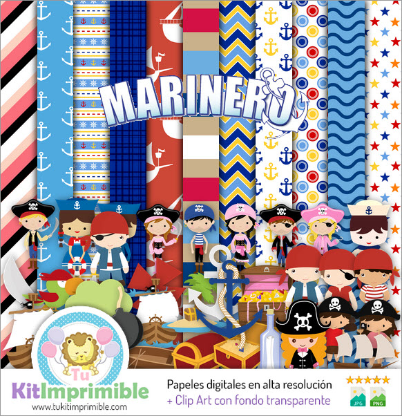 Sailor Digital Paper M2 - Patterns, Characters and Accessories