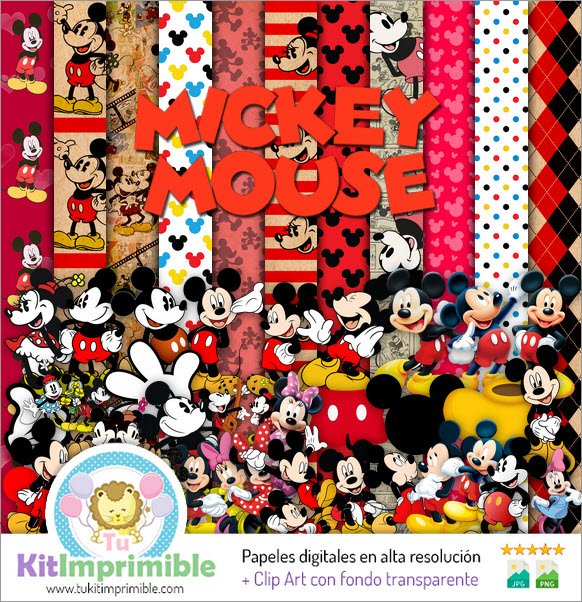 Mickey Mouse Digital Paper M2 – Muster, Charaktere und Zubehör
