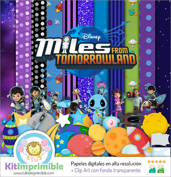 Digital Paper Miles From Tomorrowland M1 — Выкройки, персонажи и аксессуары