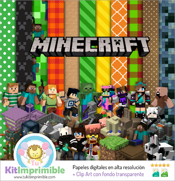 Minecraft M1 Digital Paper - Patterns, Characters and Accessories