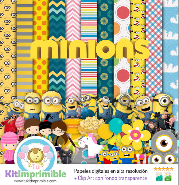 Digital Paper Minions M1 - Patterns, Characters and Accessories