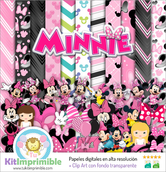 Pink Minnie Mouse Digital Paper M4 - Patterns, Characters and Accessories