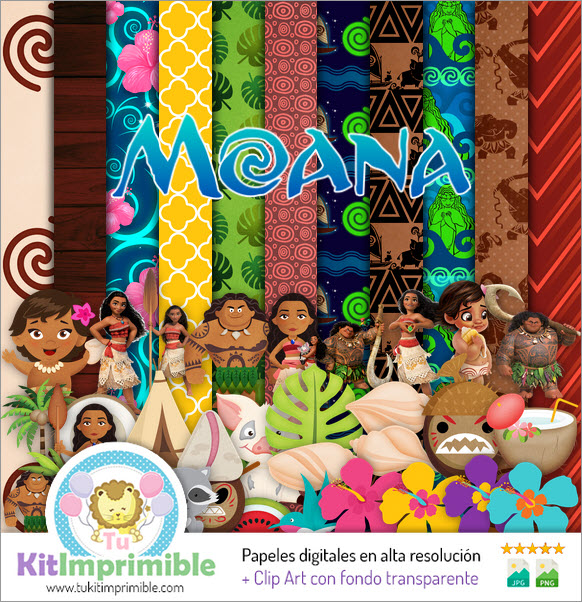Moana Digital Paper M3 - Patterns, Characters and Accessories