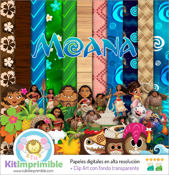Moana Digital Paper M4 - Patterns, Characters and Accessories