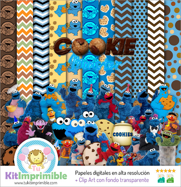 Cookie Monster Digital Paper M2 - Motifs, personnages et accessoires