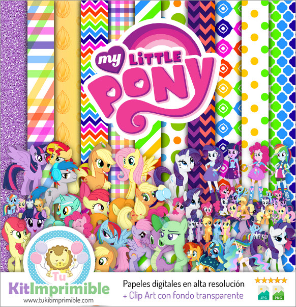 Papel digitalPapel Digital My Little Pony Equestria M4 - Patrones,  Personajes y Accesorios