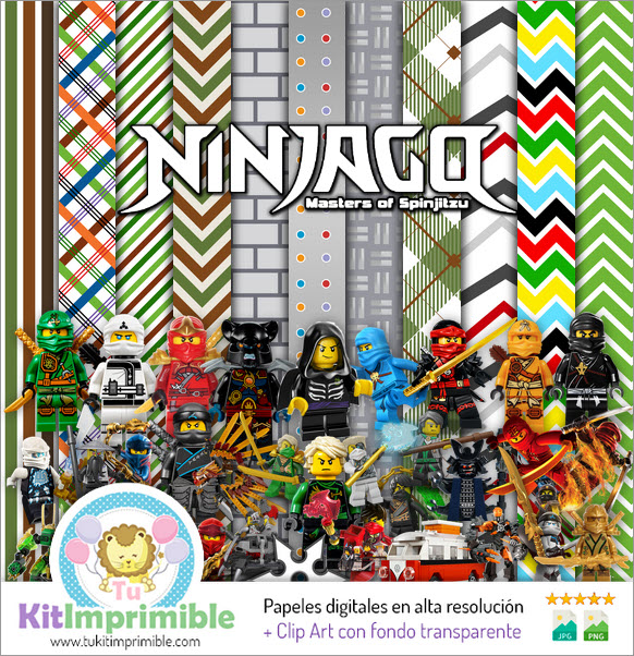 Цифровая бумага Ninja Go M1 — выкройки, персонажи и аксессуары