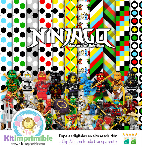 Цифровая бумага Ninja Go M2 — выкройки, персонажи и аксессуары