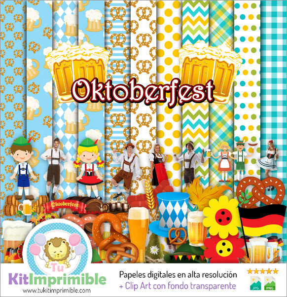Octoberfest Digital Paper M2 - Patterns, Characters and Accessories