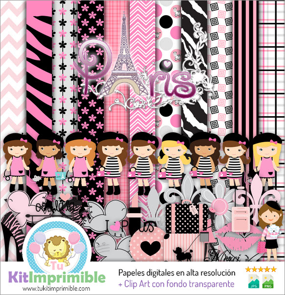 Digital Paper Paris Fashion M5 - Patterns, Characters and Accessories