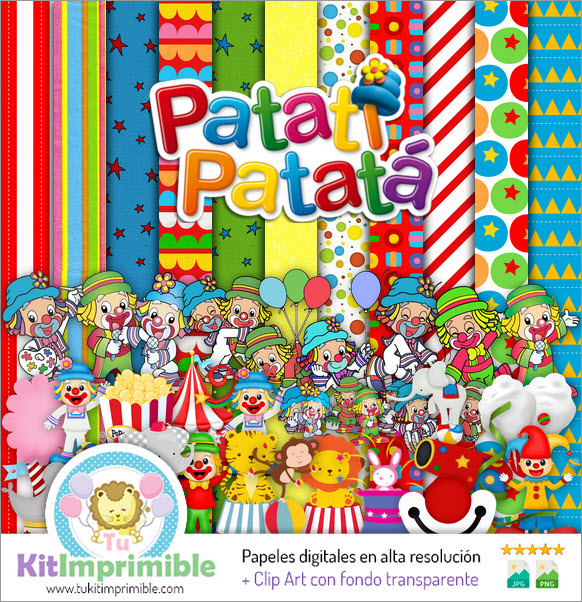 Цифровая бумага Patati картофель M1 - Выкройки, персонажи и аксессуары