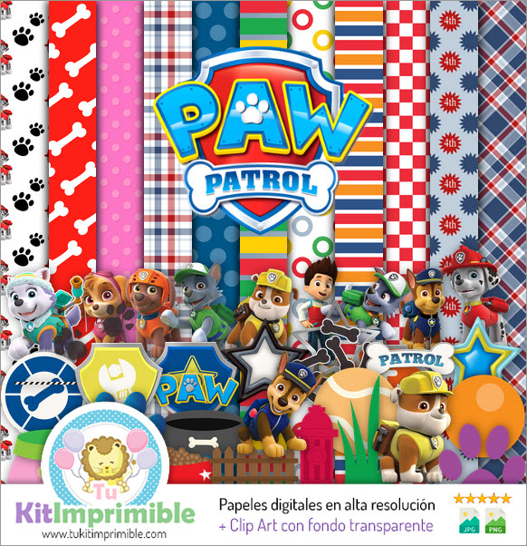 Papier numérique Paw Patrol M4 - Motifs, personnages et accessoires