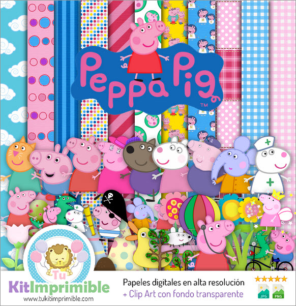 Peppa Pig M2 Digital Paper - Узоры, персонажи и аксессуары