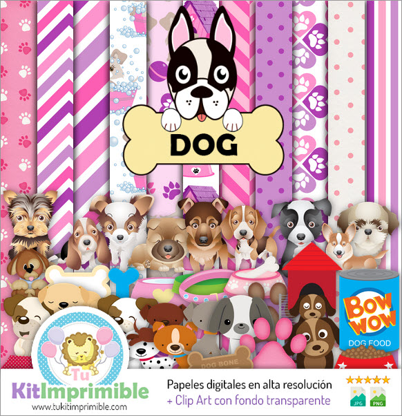 Papel Digital Puppy Dog M8 - Padrões, Personagens e Acessórios
