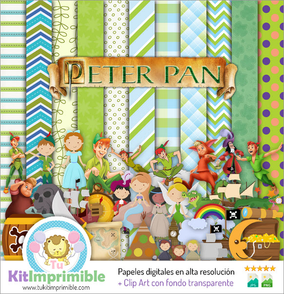 Digital Paper Peter Pan M1 - Patterns, Characters and Accessories