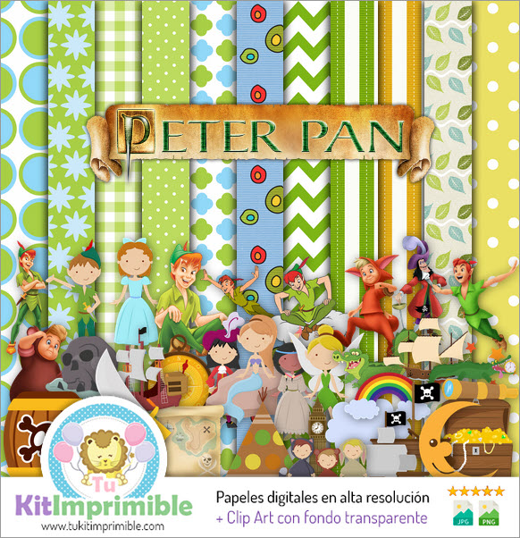 Peter Pan Digital Paper M2 - Motifs, personnages et accessoires