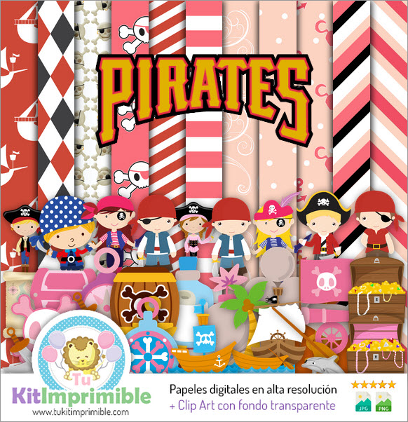 Papel Digital Piratas M2 - Patrones, Personajes y Accesorios