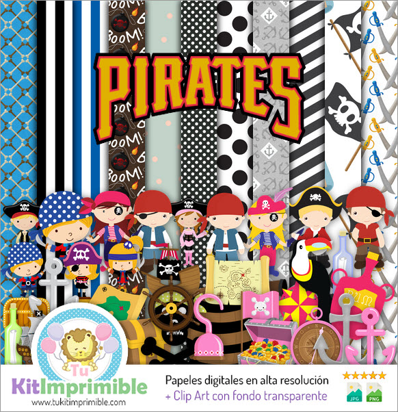 Pirates Digital Paper M3 – Muster, Charaktere und Zubehör