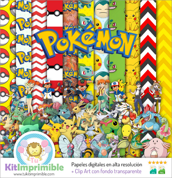Papier Numérique Pokémon M1 - Patrons, Personnages et Accessoires