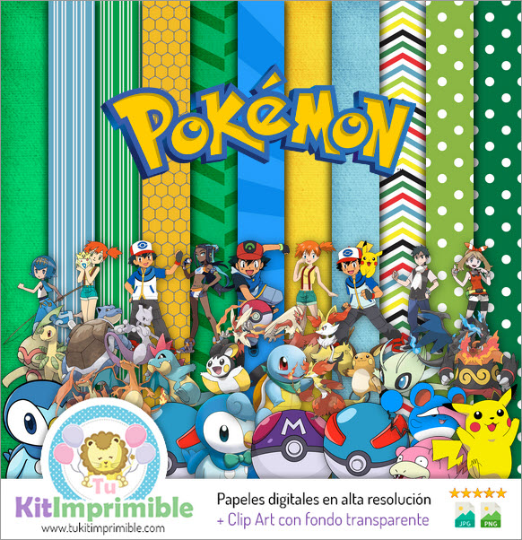 Papier Numérique Pokémon M4 - Patrons, Personnages et Accessoires