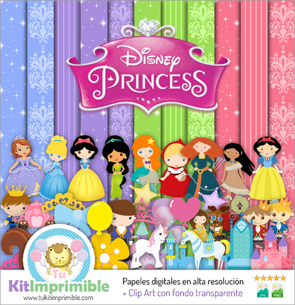 Papel Digital Princesa M1 - Patrones, Personajes y Accesorios