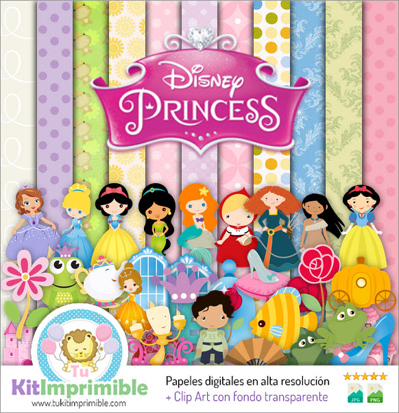Princess Digital Paper M3 - Patterns, Characters and Accessories