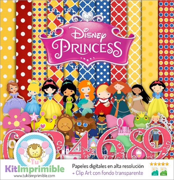 Princess Digital Paper M7 - Patterns, Characters and Accessories