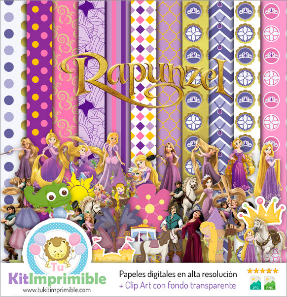 Rapunzel 數碼紙 M1 - 圖案、人物和配件