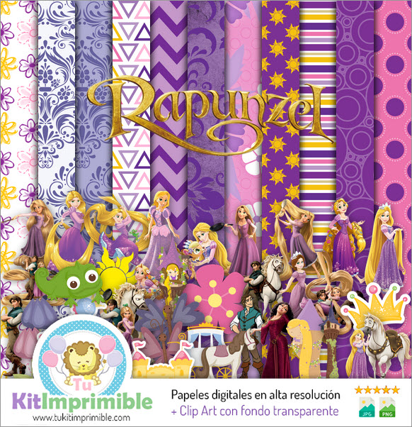 Rapunzel Digital Paper M2 – Muster, Charaktere und Zubehör