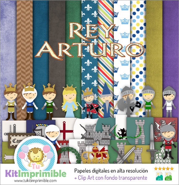 Digital Paper King Arthur M2 - Patterns, Characters and Accessories