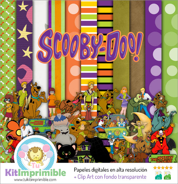 Papel Digital Scooby Doo M2 - Padrões, Personagens e Acessórios
