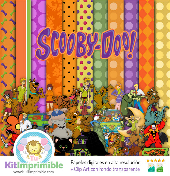 Papel Digital Scooby Doo M3 - Padrões, Personagens e Acessórios