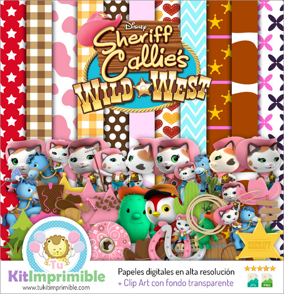 Sheriff Callie Digital Paper M1 - Patterns, Characters and Accessories