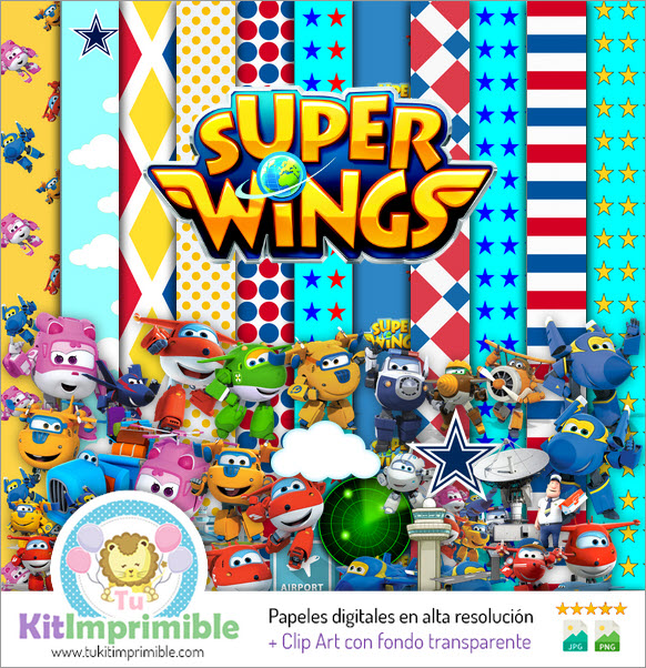 Papier numérique Super Wings M1 - Motifs, personnages et accessoires
