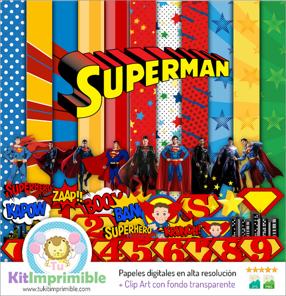 Superman M3 Digital Paper - Patterns, Characters and Accessories