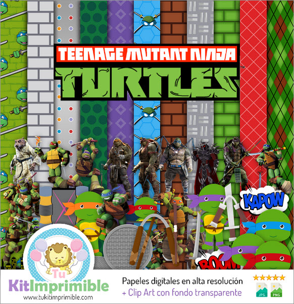 Ninja Turtles Digital Paper M3 - Patterns, Characters and Accessories