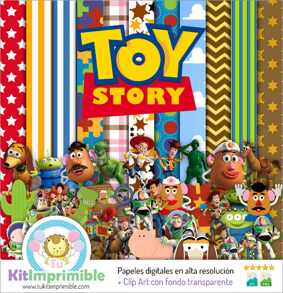 Цифровая бумага «История игрушек» M2 — выкройки, персонажи и аксессуары