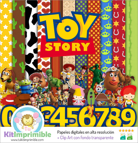 Papel Digital Toy Story M3 - Padrões, Personagens e Acessórios